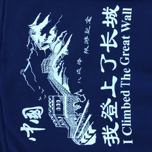 Vintage 1980s I Climbed the Great Wall Of China Quarter Zip Sweater - Picture 3 of 7